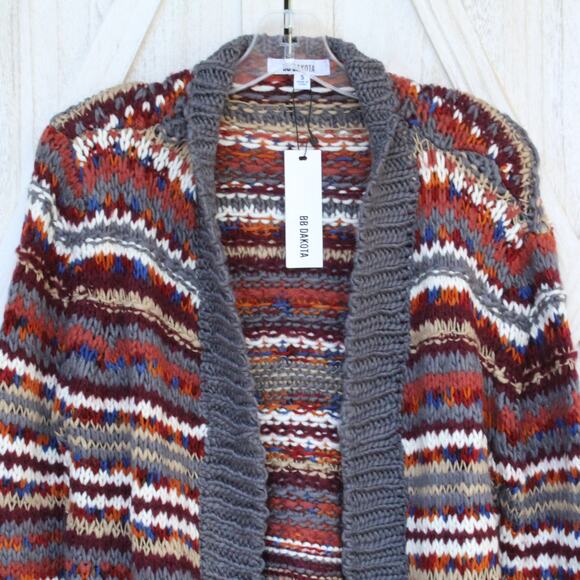 BB Dakota Shawl That Striped Open Cardigan S - Picture 2 of 12